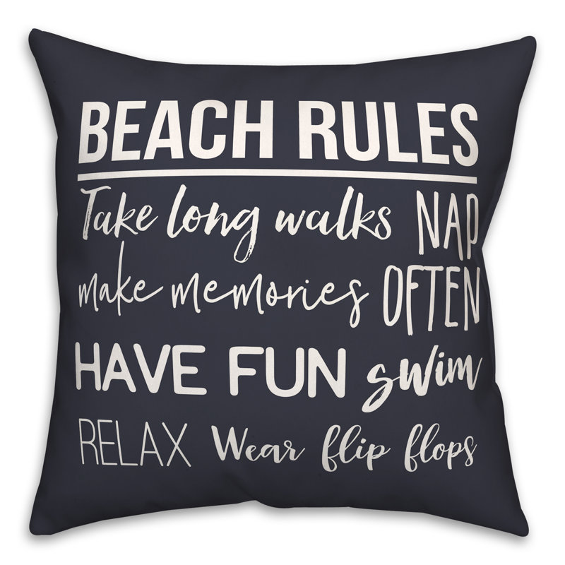  Throw Pillow, 18" H x 18" W, Navy
