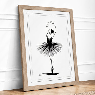 Ballet Dancer Geometric - Framed Print