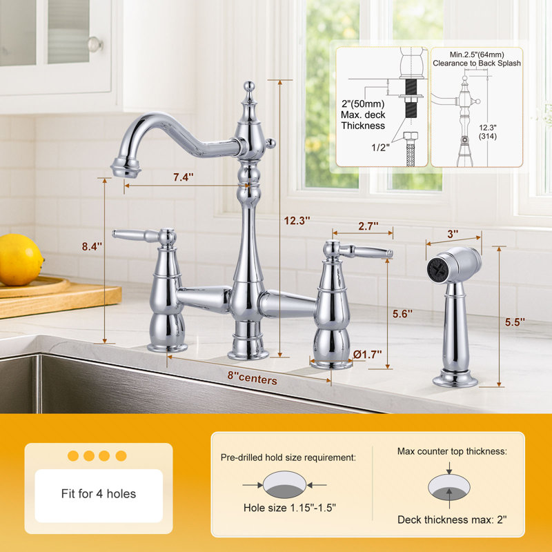 WOWOW Kitchen Faucet, Chrome poli