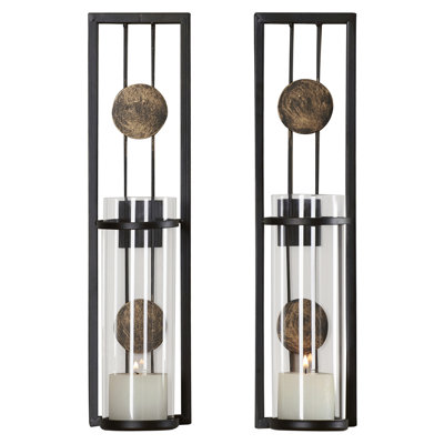 2 Piece Metal Wall Sconce Set