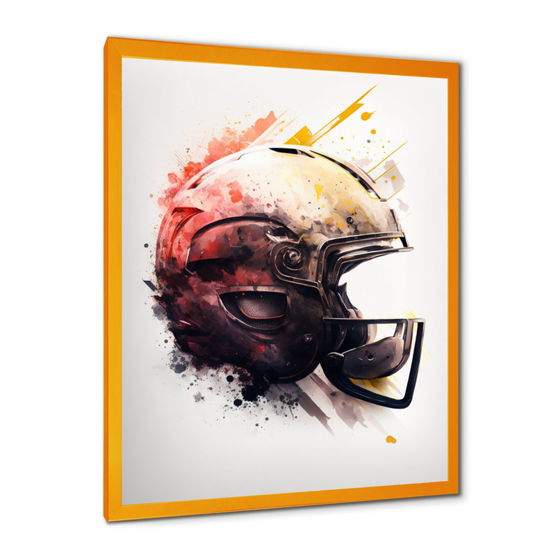 Football Football Helmet IV - reproduction sur toile, Cadre photo doré, L 30 po x H 40 po
