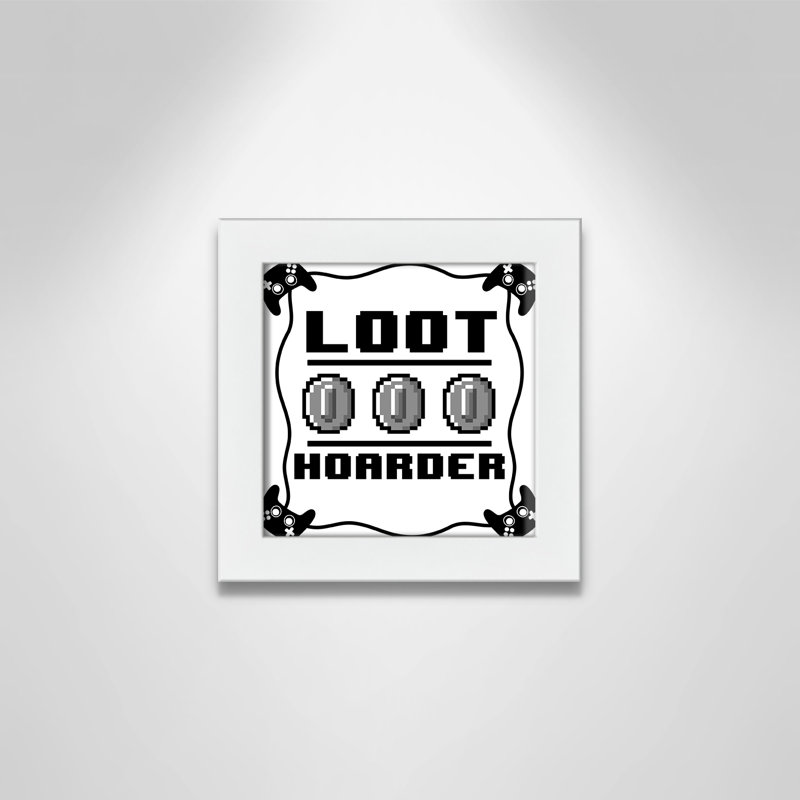 Impression sur papier Loot Hoarder Kids, H 8 po x l 8 po x P 0,63 po, Cadre blanc