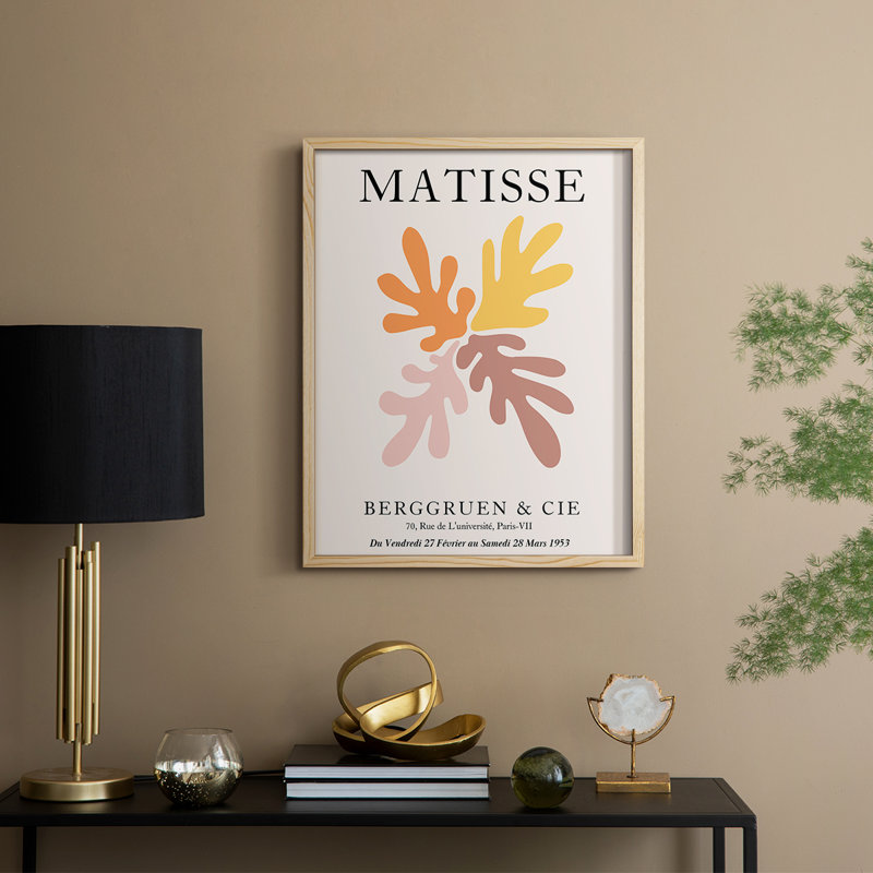 Matisse D, reproduction d'art encadrée - bois massif, Naturel, H 11 po x l 9 po
