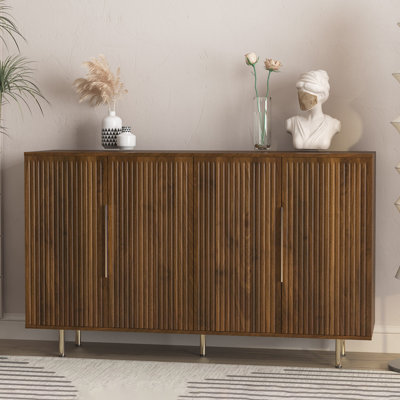 56.7" W 4-door Wood Storage File Cabinet Credenza
