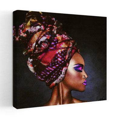Vibrant Headwrap Profile Contemporary Wall Art