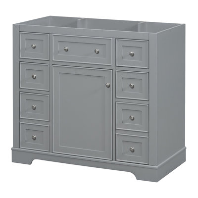 Raelina 35.6'' Single Bathroom Vanity with Solid Wood Top