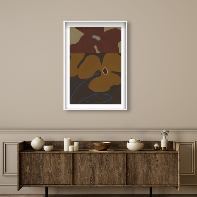 Moody Flowers Print by Oliver Gal, 31.5"H x 46.5"W, White Shadowbox