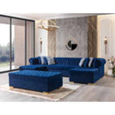 Velvet U-Shaped Sectional Symmetrical