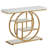 41.3" Industrial Console Table, 4-Tier Sofa Entryway Table With Circle Base, Modern Narrow Accent Table With Storage For Living Room, Hallway, Foyer, White & Gold Finish