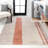 Amondo Modern Distressed Stripe Machine-Washable Ivory/Peach Rug-1481360517