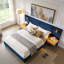 Structure de lit en velours pour grand lit-1167146343