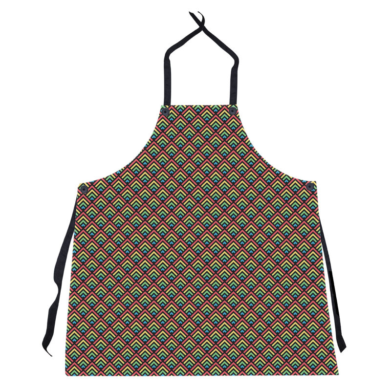 Bib Apron, Black/Rainbow