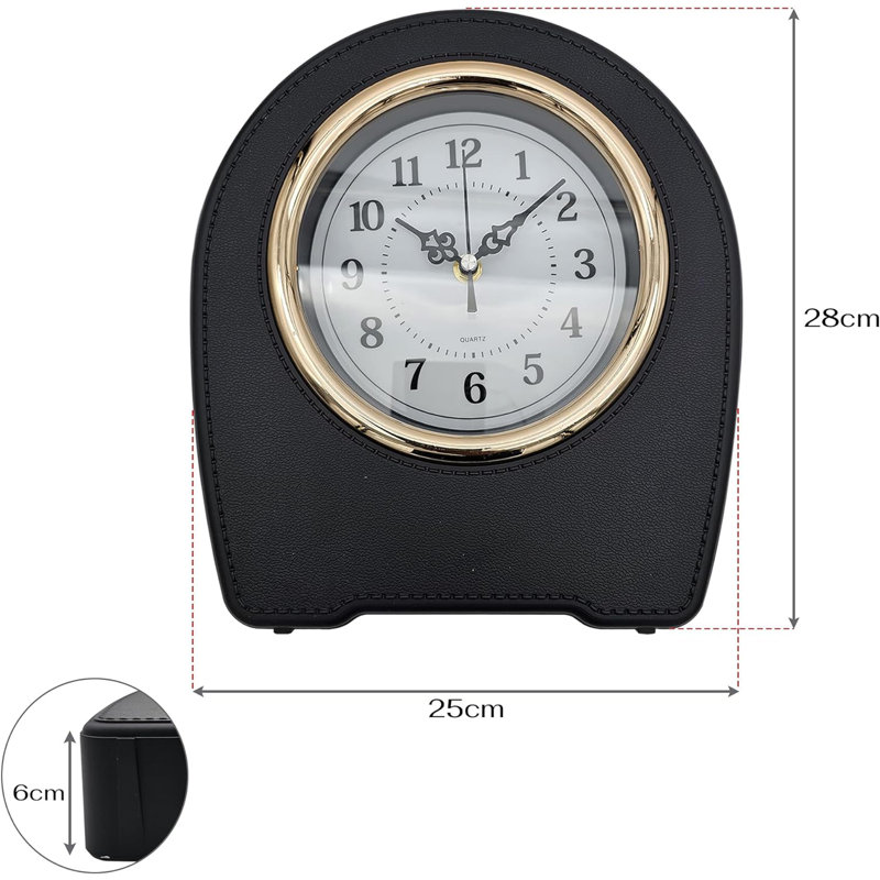 Aatiqah Analog Electric Tabletop Clock, Black