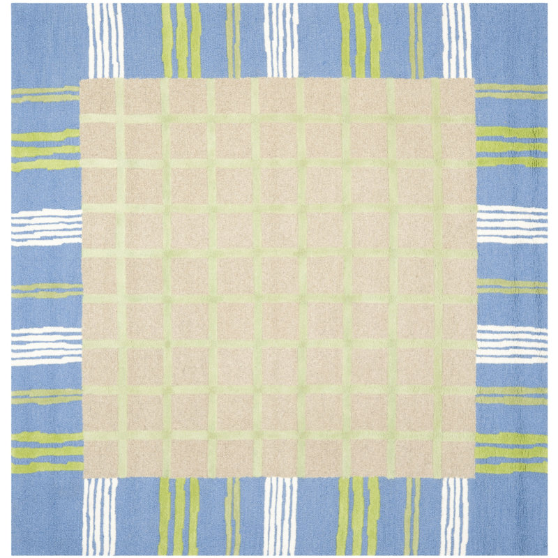 Claro touffeté à la main 80% laine; Tapis 20% coton, Carré 7 pi