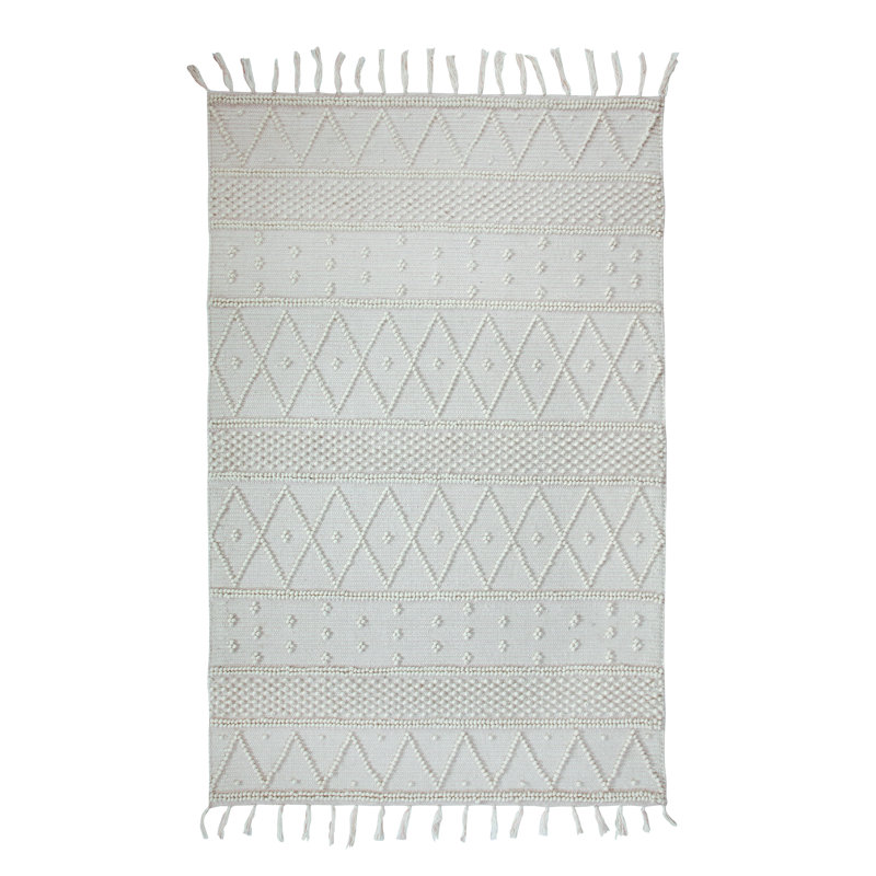 Tapis gris en laine noué la à la main Linden Boulevard, Rectangle 5 pi x 8 pi