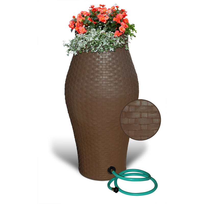 Baril de pluie plat, Brun osier, 60 gallons