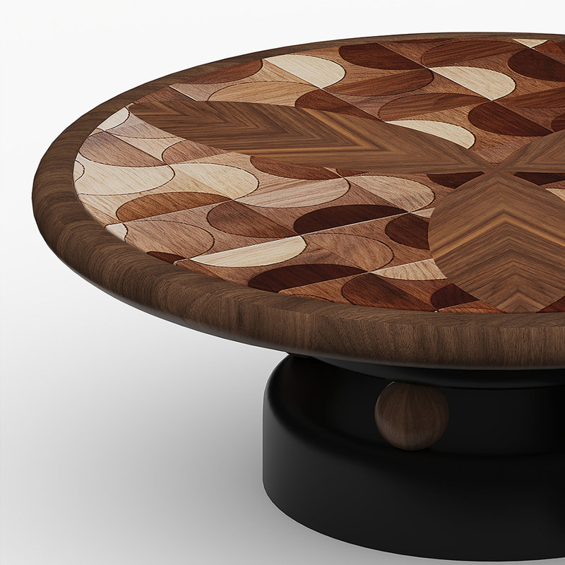 Table basse vintage en bois de style italien