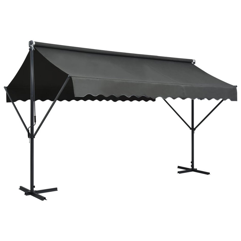 Dakota Fields 3cm W x 4cm D Fabric Anthracite Cover Retractable
