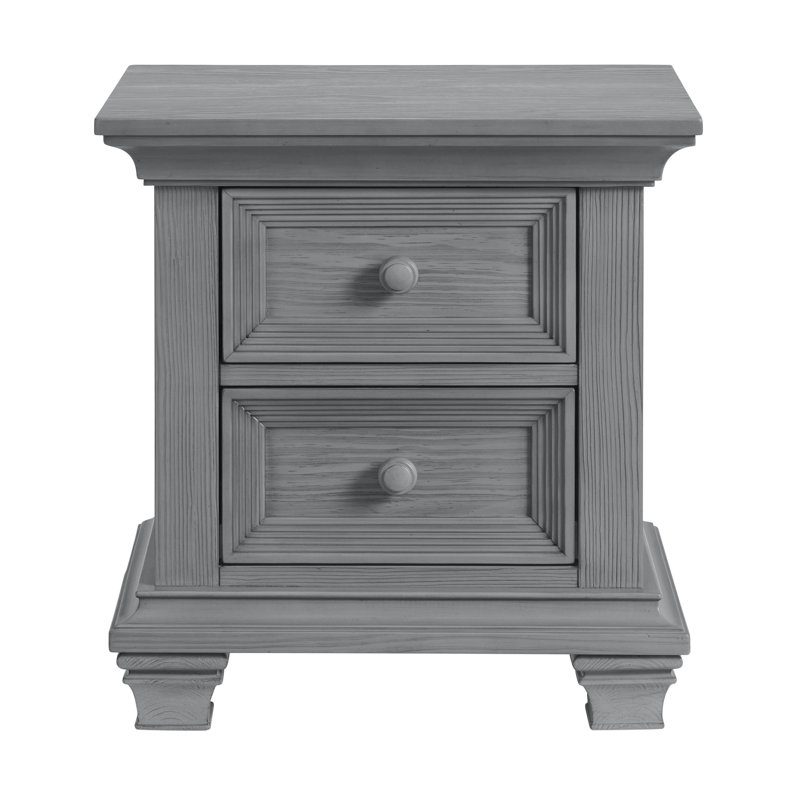 Weston 2 Drawer Nightstand, Dusk Gray