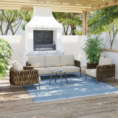 5 - Person Patio Furniture Set with Coffee Table Set and Thick Cushion