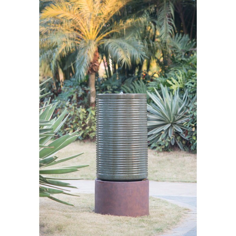 Glassell Hand Crafted Weather Resistant Birdbath Fountain, Gray