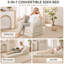 Canapé-lit convertible pliable 3-en-1 sans os, fauteuil-lit simple avec poignée-520714737