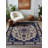 Armend Collection Digital Print Cotton-Polyester Navy Floral Rug-2089960138