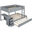 Lit superposé simple avec bureau, rangement, lit gigogne et gris pour un rangement stylisé - Space Efficient Living Solution