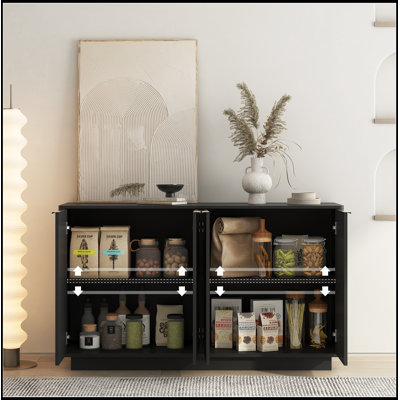Paille with Adjustable Shelves and Metal Handles