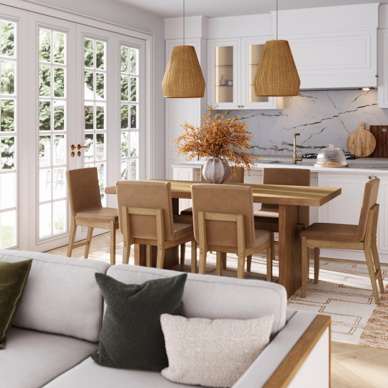 Solid Wood Modern Dining Table For 6, Natural