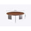 Table basse ronde en bois de noyer et pieds en métal noir-1601577091