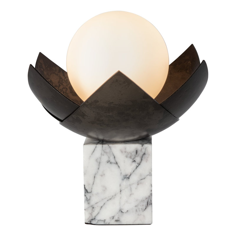Mini lampe de table Blossom, Fumée foncée, Marbre lilas