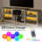 Wood LED Lightning Entertainment Center with Adjustable Shelves Fit for TVs up to 80"