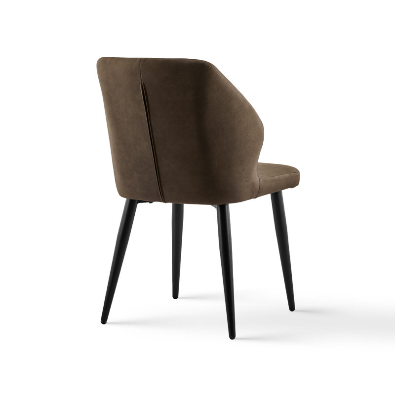 Carol 47cm H Upholstered Metal Side Chair, Brown
