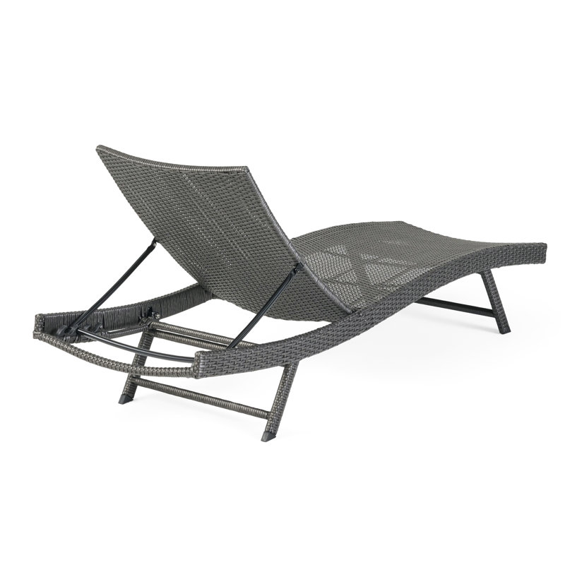Chaise longue grise en fer avec et réglable, moderne pour se prélasser