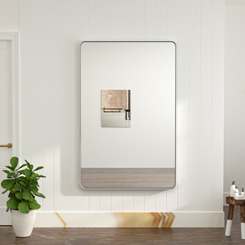 Miroir de salle de bain plombier en aluminium incassable et résistant à la rouille , Argent argent, 36 po x 55 po