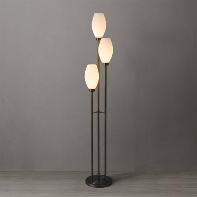 Willows Accent Floor Lamp,  Opal Glass, Foot Dimmer