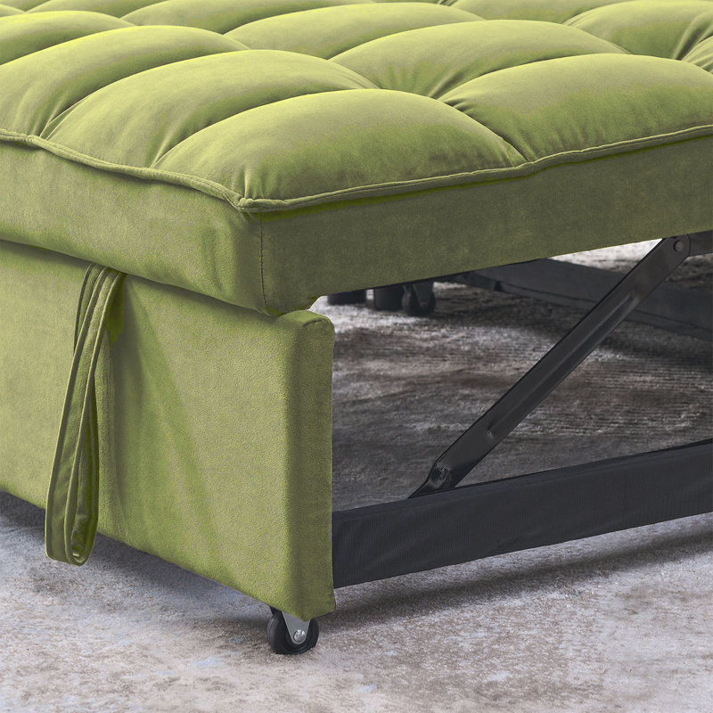 Convertible  Sleeper Sofa with Adjustable Backrest, Green