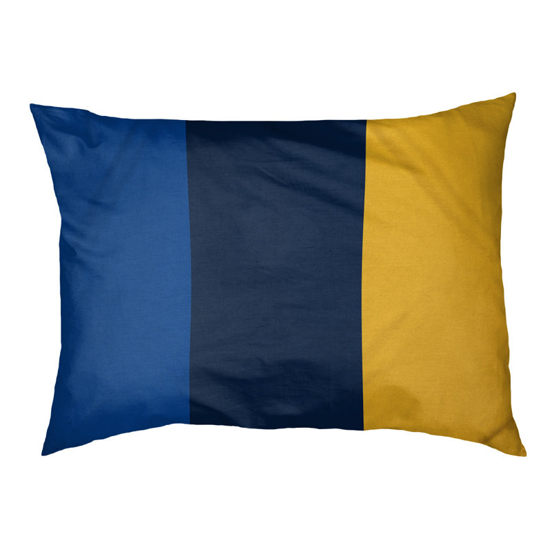 Oreiller rectangulaire New York, Petit (L 18 po x l 28 po), Bleu royal / bleu marine / or