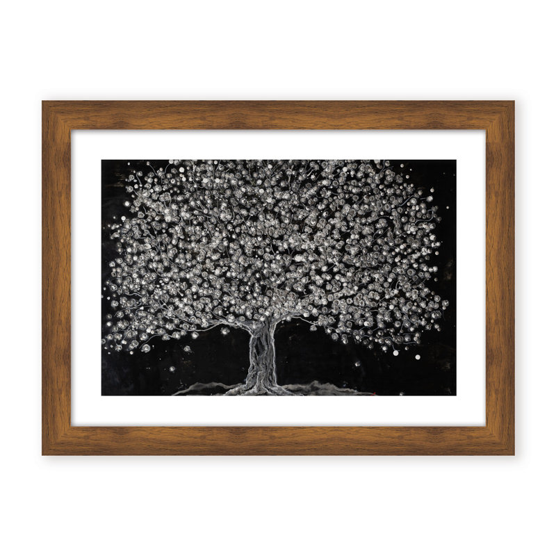 Nature Inspired "Celestial Bloom" Canvas Wall Art By , 30" H x 40" W, Framed Print, White