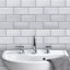 Carreau de mosaïque de verre à bords droits de qualité supérieure peint à la main 3 po x 6 po-35927901