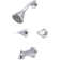 Central Brass 8997-B3-BN Four Function Showerhead Two Handle Tub & Shower Set in Brushed Nickel