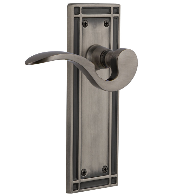 Mission Plate Privacy (Bed & Bath) with Manor Lever, 2.375", Antique Pewter