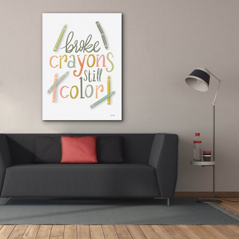  «Broke Crayons Still Color» par House Fenway, art mural sur toile, 40 po x 54 po