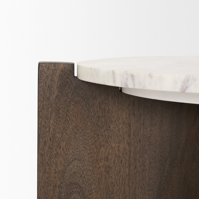 Abstract End Table, Dark Brown