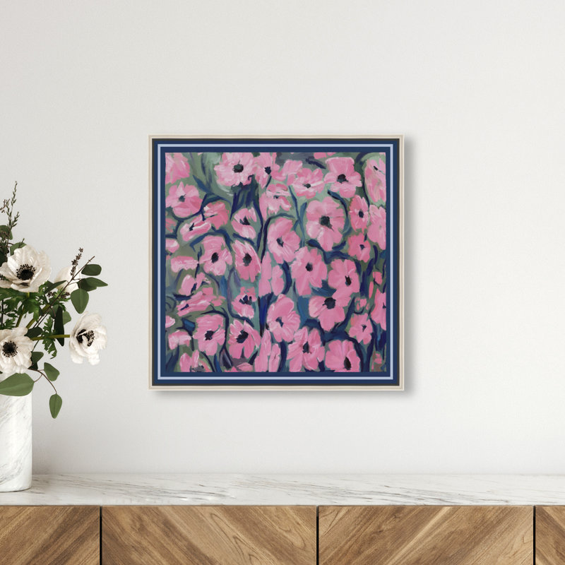 Night Blooms Print by Oliver Gal, 17"H x 17"W, Silver Floater Frame