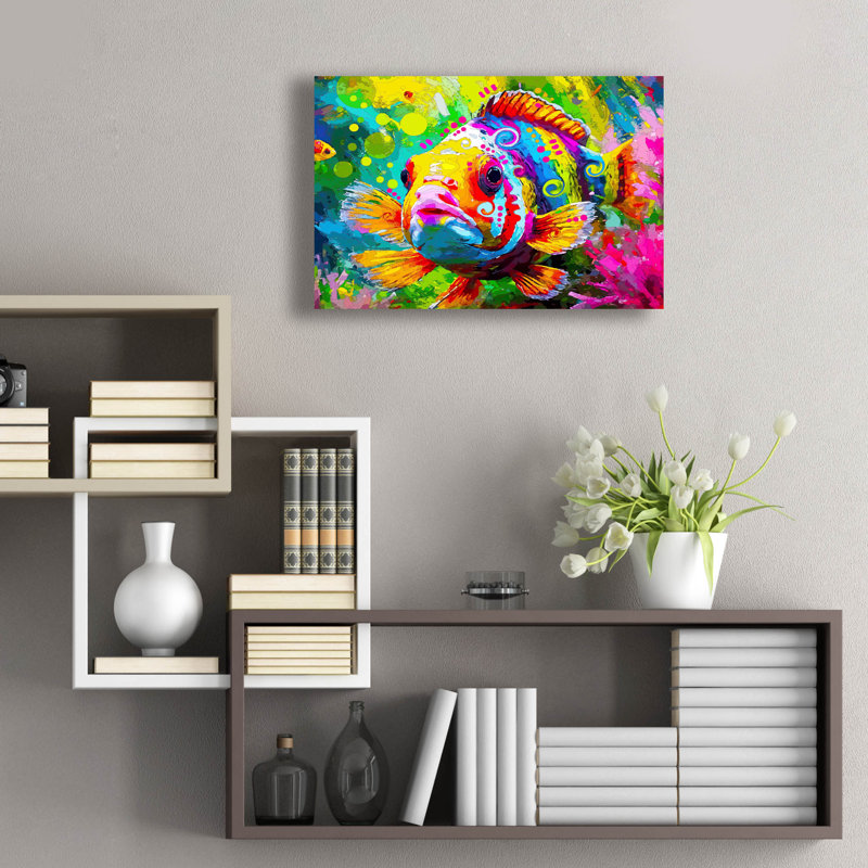 «Le poisson clown pétillant» par Dean Russo, H 16 po x l 24 po x P 0,2 po