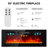 90" Gloss Black TV Stand With 50" Electric Fireplace For TVs Up To 100", Large Media Console with LED Light Strip-1846957113