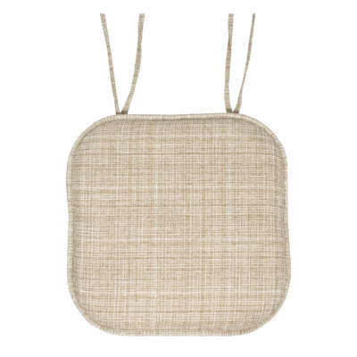 Aria Memory Foam Non-Slip 16" x 16" Chair Cushion Pad with Ties