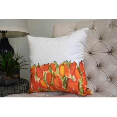 Sunset Tulip Floral Reversible Throw Pillow